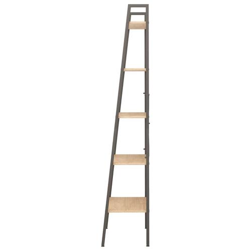 Stigereol med 5 hylder 56x35x174 cm lysebrun og sort