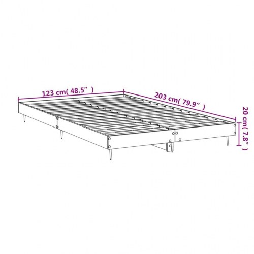 Sengestel 120×200 cm i hvid - konstrueret træ med metalben