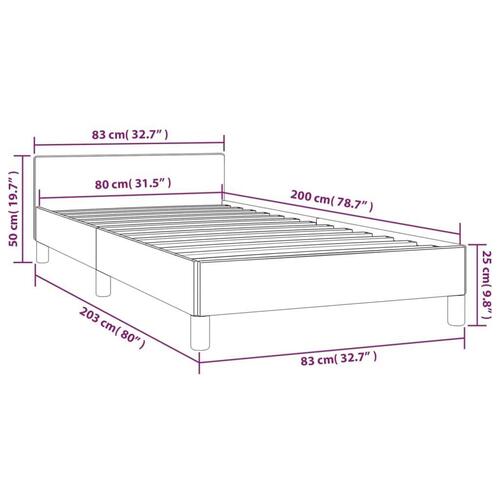 Sengeramme med hovedgærde 80x200 cm stof lysegrå