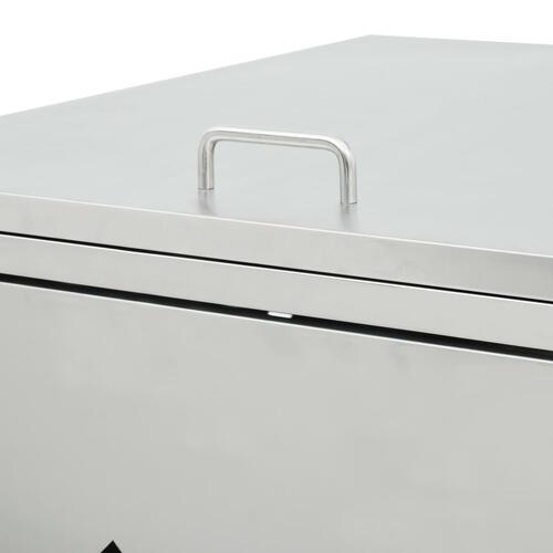 Tredobbelt skraldespandsskur 240 l rustfrit stål
