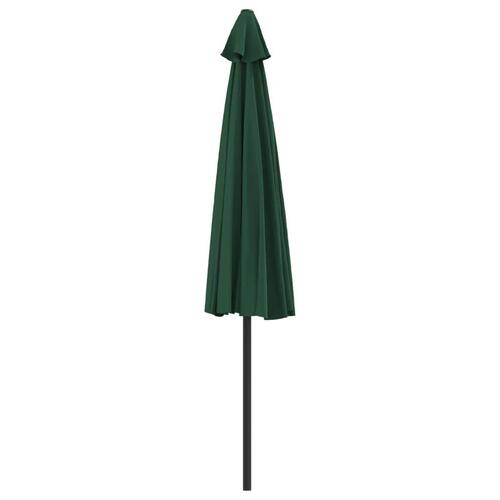 Balkonparasol med aluminumsstang grøn 300 x 155 cm halv