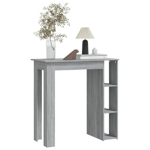 Barbord m. hylde 102x50x103,5 cm konstrueret træ grå sonoma-eg