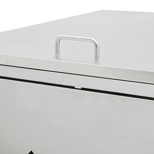 Firdobbelt skraldespandsskur 240 l rustfrit stål