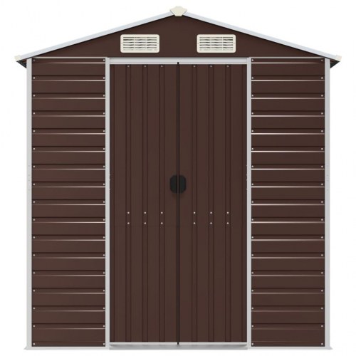 Haveskur i galvaniseret stål 191×810×198 cm - brun