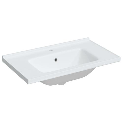 Badeværelsesvask 81x48x19,5 cm rektangulær keramisk hvid