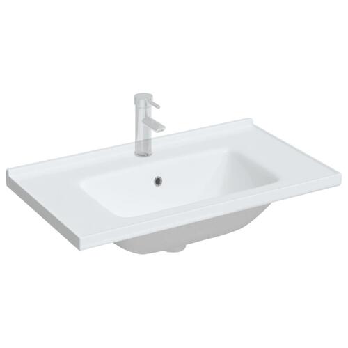 Badeværelsesvask 81x48x19,5 cm rektangulær keramisk hvid