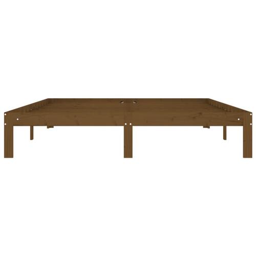 Sengeramme 160x200 cm massivt fyrretræ gyldenbrun