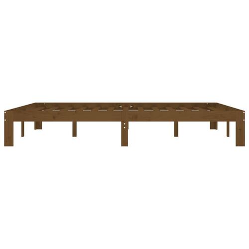 Sengeramme 160x200 cm massivt fyrretræ gyldenbrun