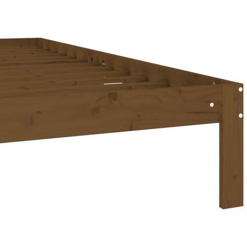 Sengeramme 160x200 cm massivt fyrretræ gyldenbrun