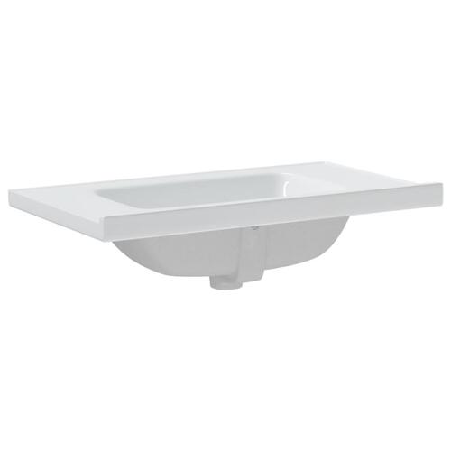 Badeværelsesvask 81x48x19,5 cm rektangulær keramisk hvid