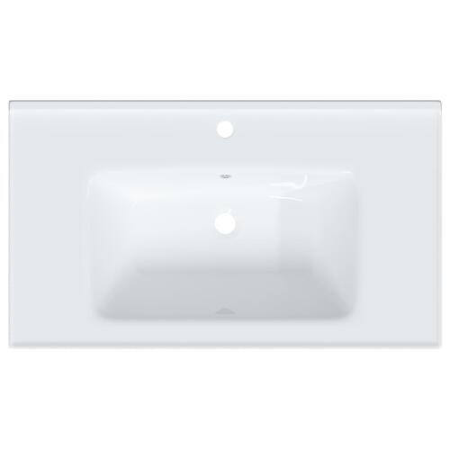 Badeværelsesvask 81x48x19,5 cm rektangulær keramisk hvid