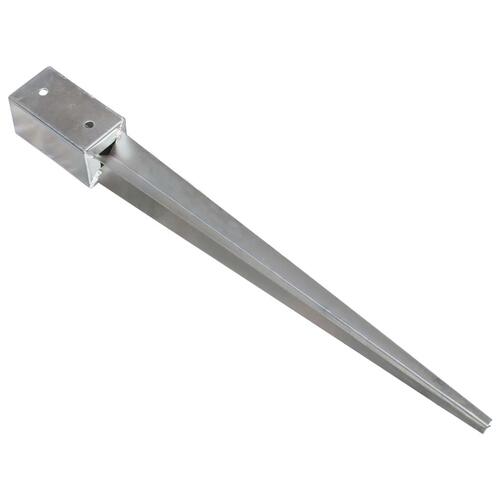 Jordpløkker 2 stk. 7 x 7 x 75 cm galvaniseret stål sølvfarvet