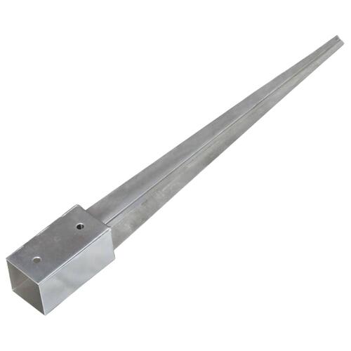 Jordpløkker 2 stk. 7 x 7 x 75 cm galvaniseret stål sølvfarvet