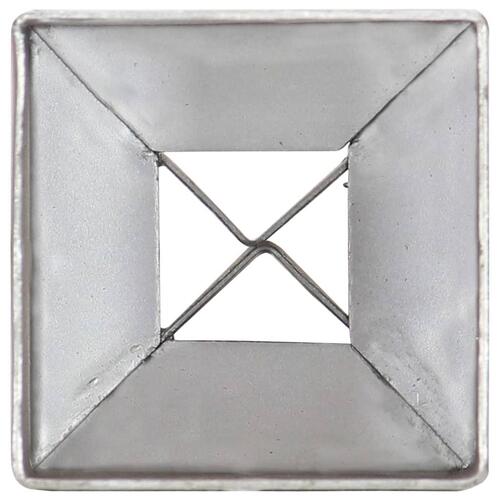 Jordpløkker 2 stk. 7 x 7 x 75 cm galvaniseret stål sølvfarvet