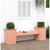 Bænk med plantekasser 184,5x39,5x56,5 cm massivt douglasgran