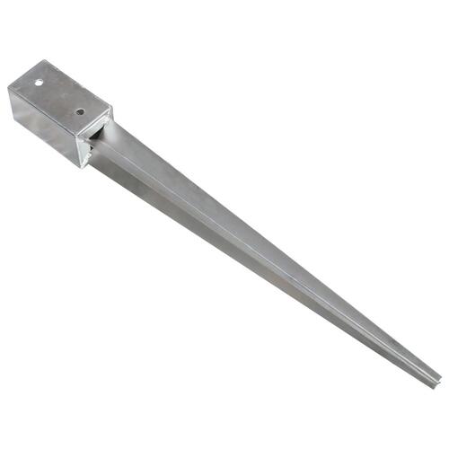 Jordpløkker 6 stk. 7 x 7 x 75 cm galvaniseret stål sølvfarvet