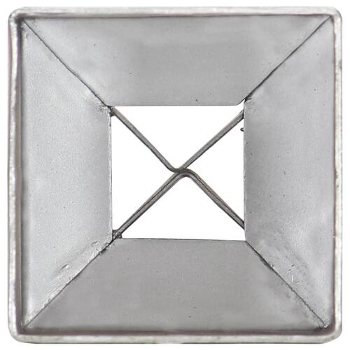 Jordpløkker 6 stk. 7 x 7 x 75 cm galvaniseret stål sølvfarvet