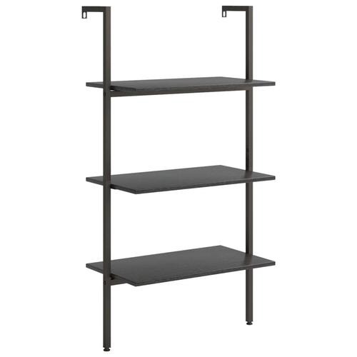 Stigereol med 3 hylder 64x35x120,5 cm sort