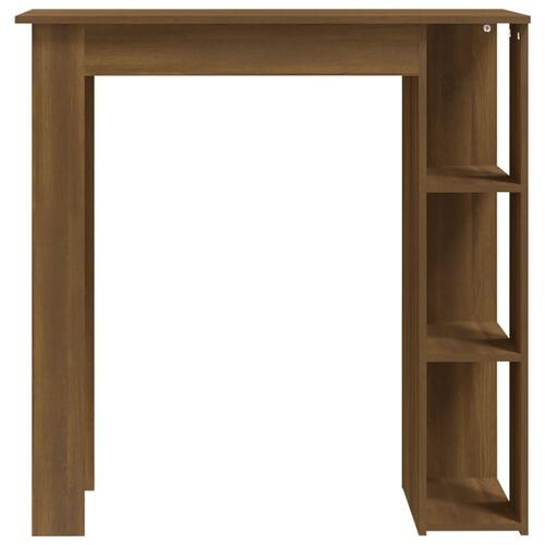 Barbord med hylde 102x50x103,5 cm konstrueret træ brun egetræ