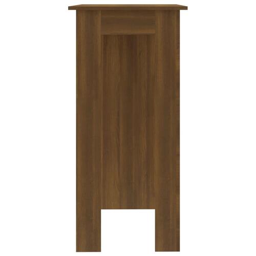 Barbord med hylde 102x50x103,5 cm konstrueret træ brun egetræ