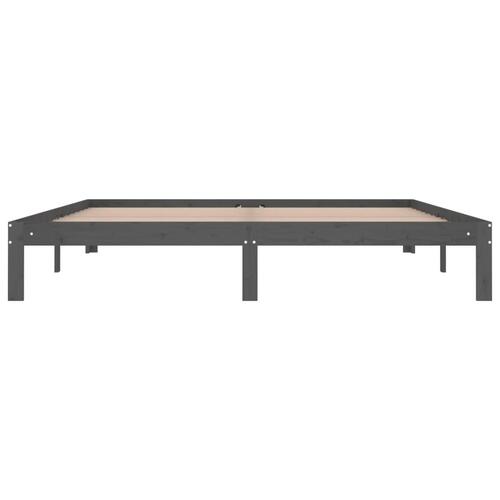 Sengestel 180x200 cm Super King massivt fyrretræ grå