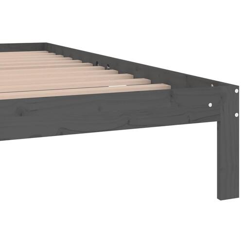 Sengestel 180x200 cm Super King massivt fyrretræ grå
