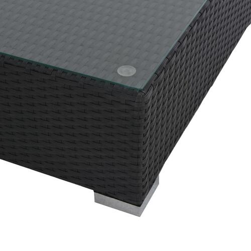 Haveloungesæt 6 dele med hynder polyrattan sort