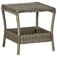 Havebord 45x45x46,5 cm polyrattan brun