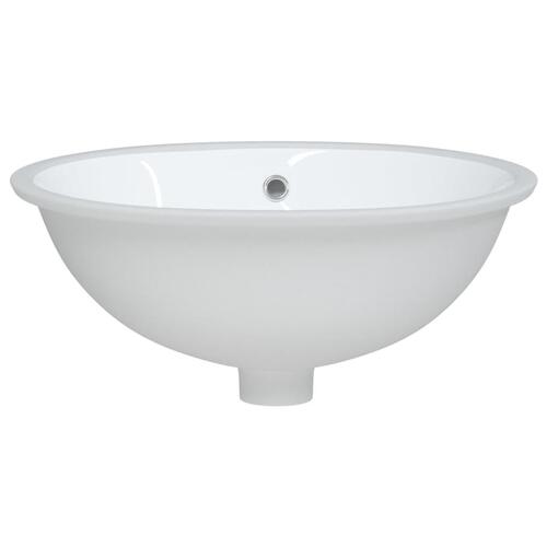 Badeværelsesvask 49x40,5x21 cm oval keramisk hvid