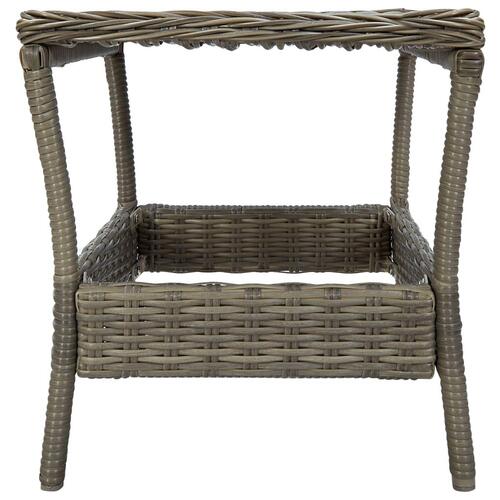Havebord 45x45x46,5 cm polyrattan brun