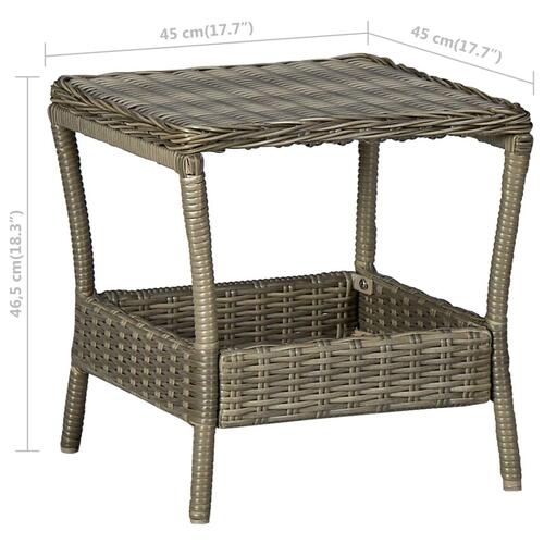 Havebord 45x45x46,5 cm polyrattan brun