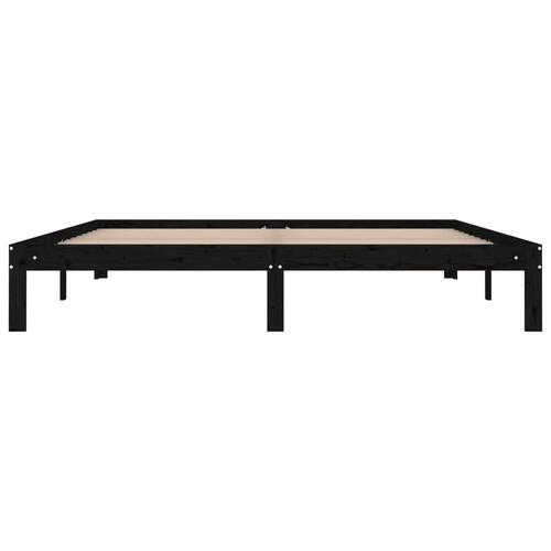 Sengeramme 180x200 cm Super King massivt fyrretræ sort