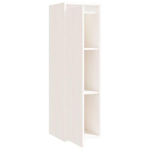 Vægskabe 2 stk. 30x30x100 cm massivt fyrretræ hvid