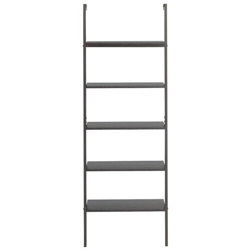 Stigereol med 5 hylder 64x35x185 cm sort