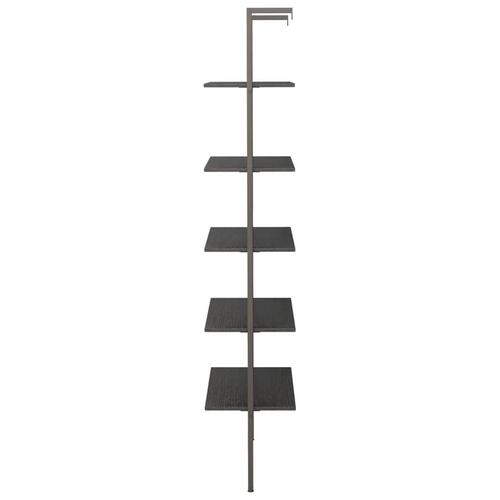 Stigereol med 5 hylder 64x35x185 cm sort