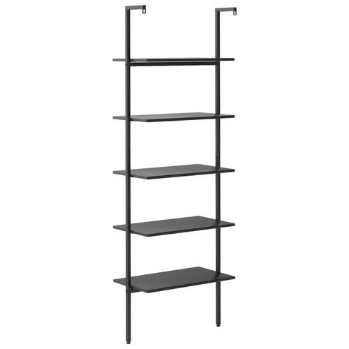 Stigereol med 5 hylder 64x35x185 cm sort