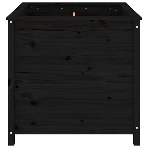 Plantekasse 82,5x82,5x78 cm massivt fyrretræ sort