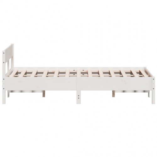 Sengeramme uden madras 140 x 190 cm massivt fyrretræ - hvid