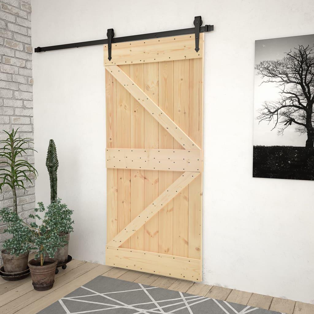 Dør 80x210 cm massivt fyrretræ