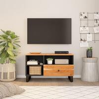 Tv-bord 80x33x46 cm massivt akacietræ og konstrueret træ