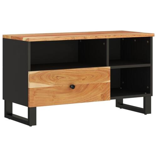 Tv-bord 80x33x46 cm massivt akacietræ og konstrueret træ
