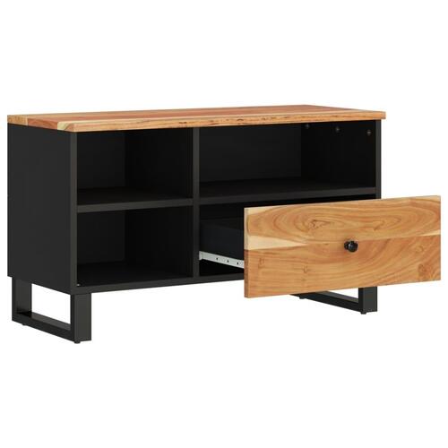 Tv-bord 80x33x46 cm massivt akacietræ og konstrueret træ