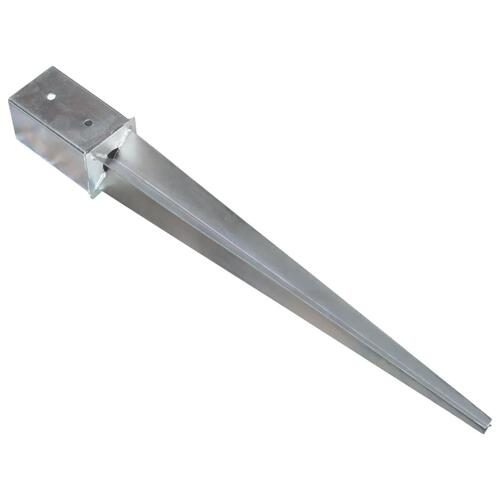 Jordpløkker 2 stk. 8 x 8 x 76 cm galvaniseret stål sølvfarvet