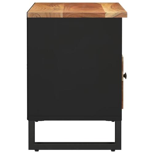 Tv-bord 80x33x46 cm massivt akacietræ og konstrueret træ