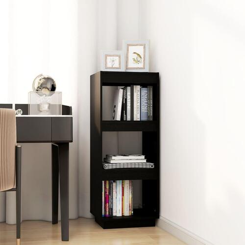 Bogreol/rumdeler 40x35x103 cm massivt fyrretræ sort