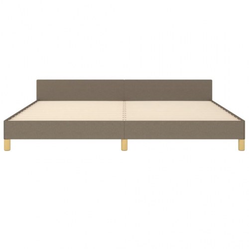 Sengeramme med sengegavl 200x200 cm - stof, gråbrun