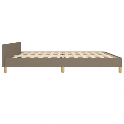 Sengeramme med sengegavl 200x200 cm - stof, gråbrun