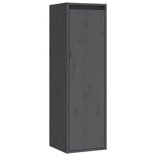 Vægskabe 2 stk. 30x30x100 cm massivt fyrretræ grå