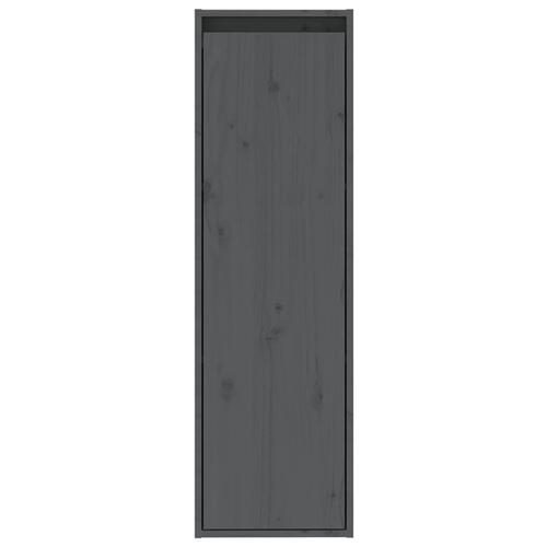 Vægskabe 2 stk. 30x30x100 cm massivt fyrretræ grå