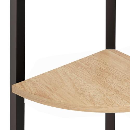 Stigereol med 3 hylder 45,5x31,5x120 cm lysebrun og sort
